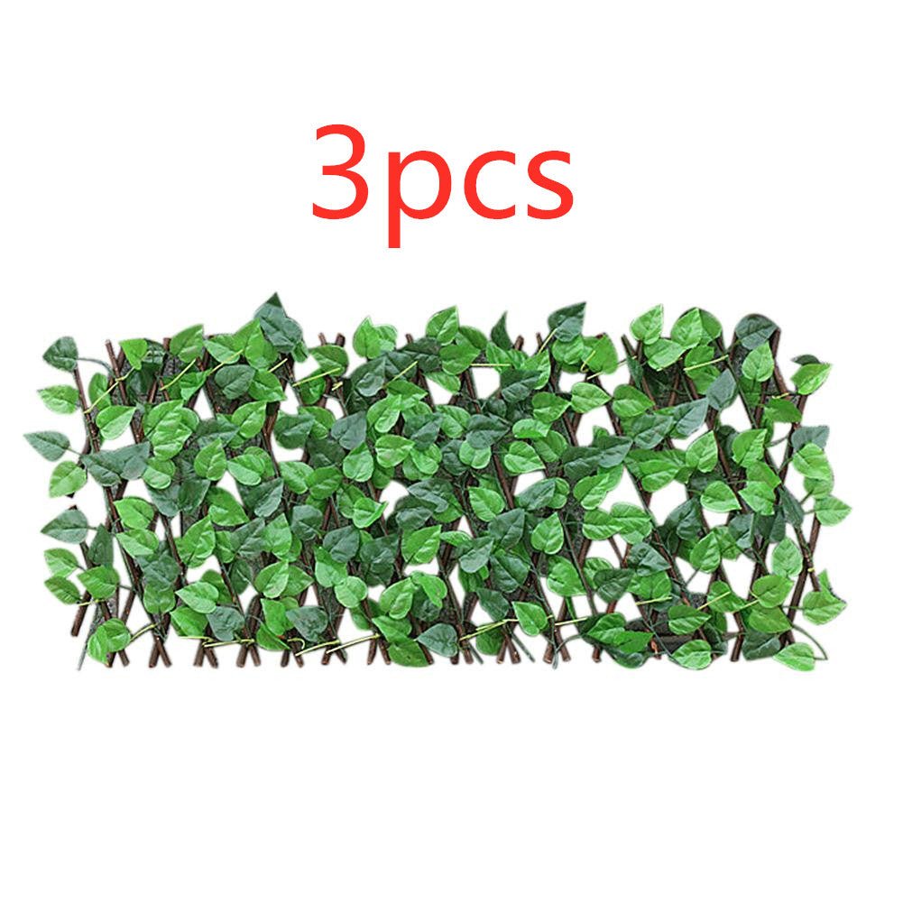 Garden Fence Decoration Privacy Wood With Artificial Green Leaf Retractable Extension Fencing For Courtyard Home Decoration | Decor Gifts and More