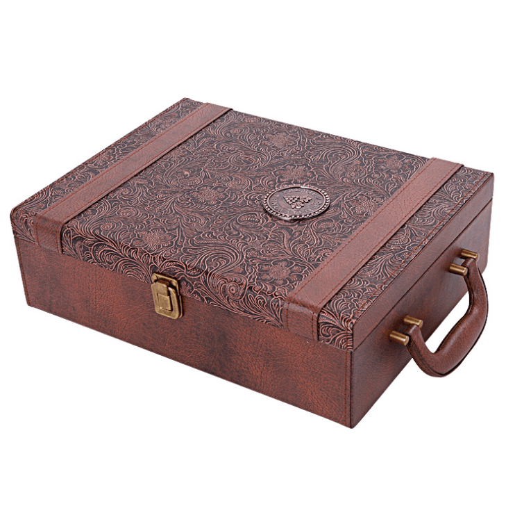 Creative Wine Box Leather Gift Box Handmade Home Kitchen Bar Accessories Decor Lafite Wine Holder Wine Packaging Box Friend Gift | Decor Gifts and More