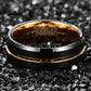 Electroplating Black Gold Frosted Two Tone Men's Tungsten Steel Ring | Decor Gifts and More