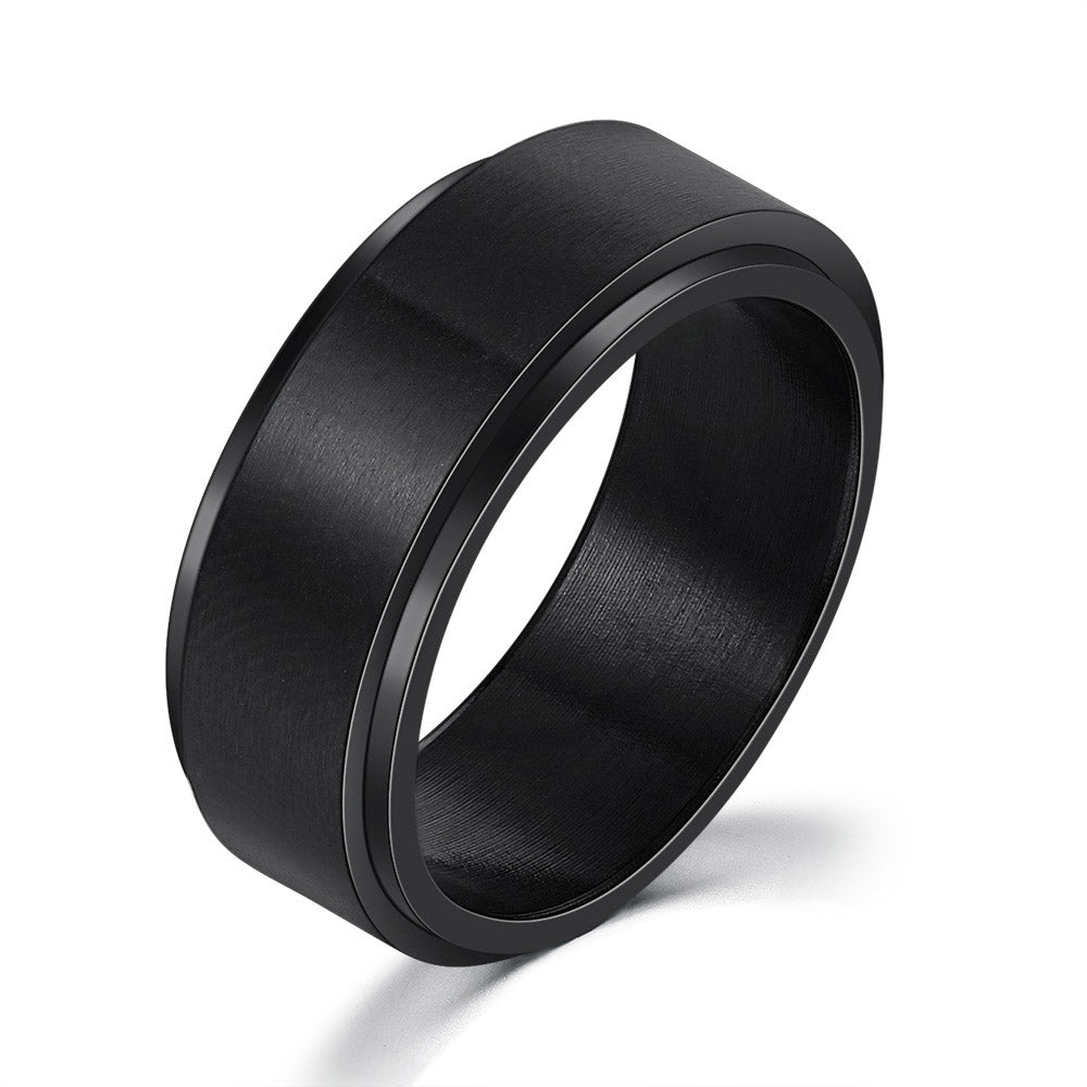 Titanium Steel Rotating Ring Stainless Steel Men's Double Rotating Ring | Decor Gifts and More