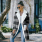 Women's Pure Color Plaid Woolen Coat | Decor Gifts and More