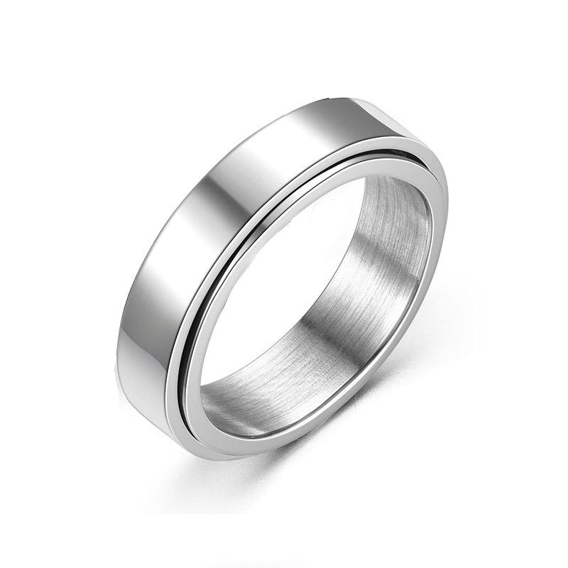 Titanium Steel Rotating Ring Stainless Steel Men's Double Rotating Ring | Decor Gifts and More