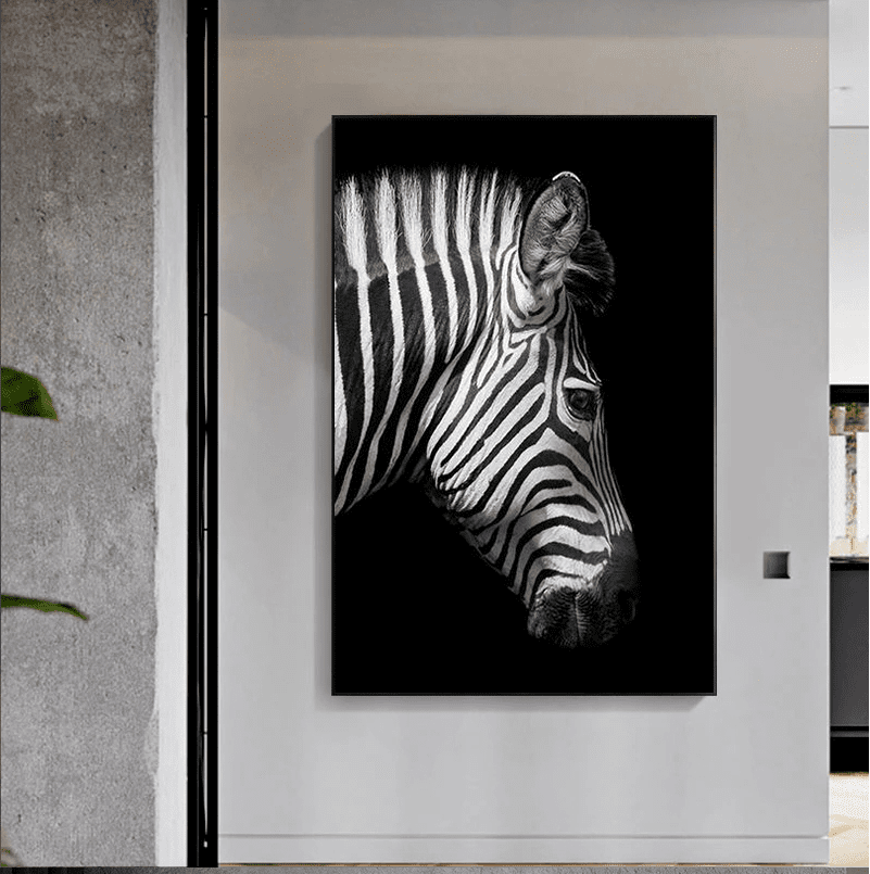 Black And White Animal Zebra Wall Art Canvas Painting Wall Poster Living Room Decor | Decor Gifts and More