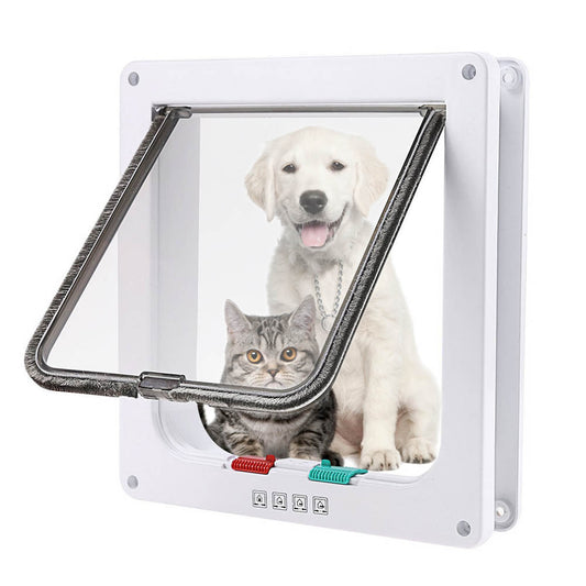 4 Way Lockable Pet Door Security Flap Door ABS Plastic