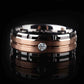 8mm Silver & Rose Gold Color Brushed Tungsten Carbide Wedding Ring | Decor Gifts and More