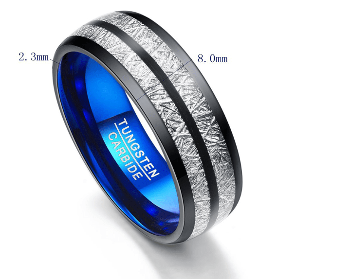 Wedding Band 8mm Width Men Women Rings Accessories Black Blue Tungsten Carbide Rings Couple Anillos Fashion Jewelry | Decor Gifts and More