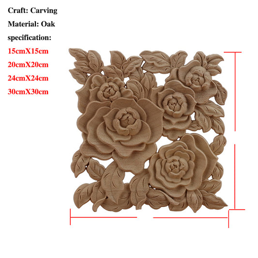 Solid Wood Cube Carved Square Flower Door Heart Flower Furniture Decoration Accessories | Decor Gifts and More