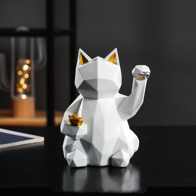 Creative geometric lucky cat ornaments | Decor Gifts and More