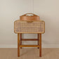 Ins Style Retro Rattan Solid Wood Bedside Table