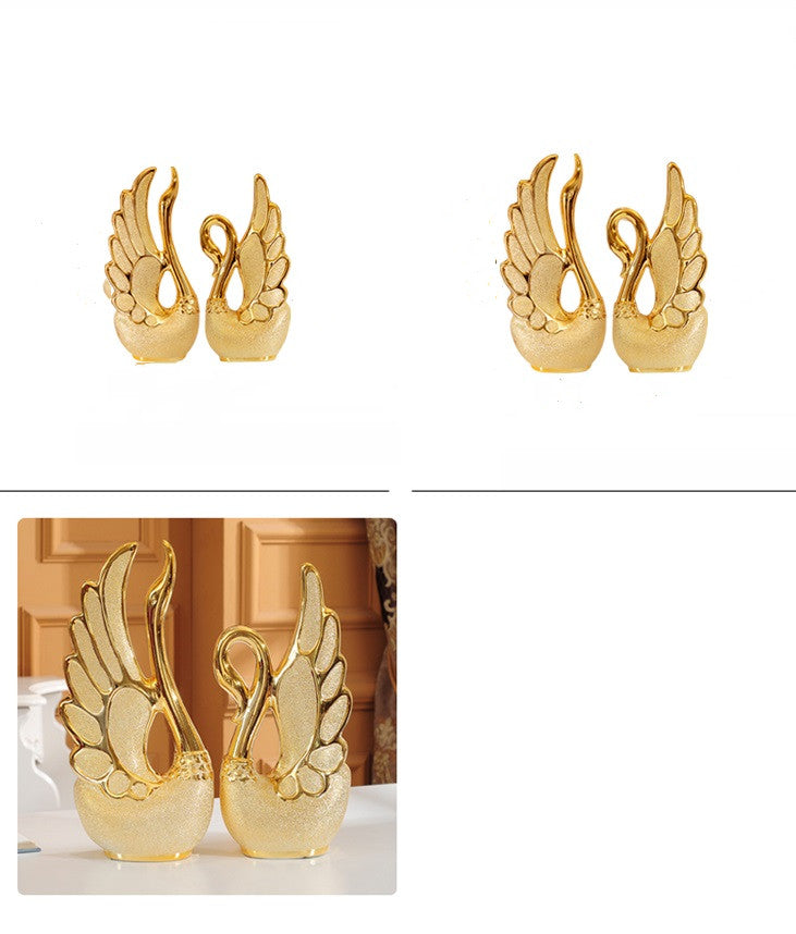 Gold-plated swan ornaments | Decor Gifts and More