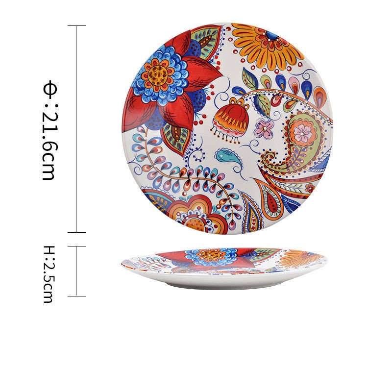 Underglaze Ceramic Tableware Bohemian Household Dishes | Decor Gifts and More