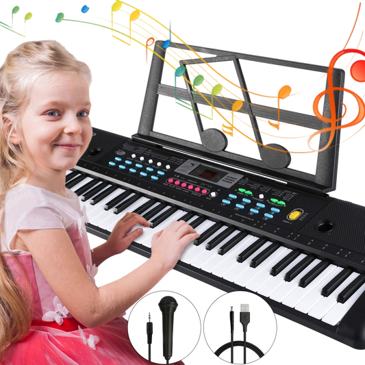 Tencoz Electronic Keyboard Piano 61 Key, Portable Piano Keyboard with Music Stand, Microphone, Power Supply Digital Music Piano Keyboard for Kids - Home Decor Gifts and More