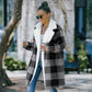 Women's Pure Color Plaid Woolen Coat | Decor Gifts and More