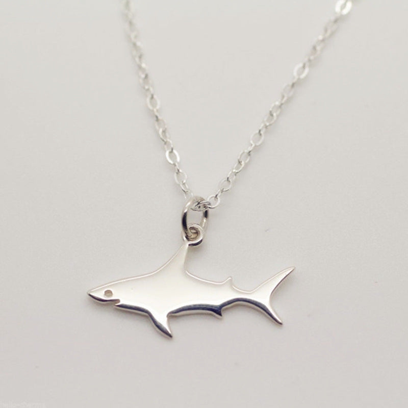 Silver Color Shark Fish Stainless Steel Necklace | Decor Gifts and More