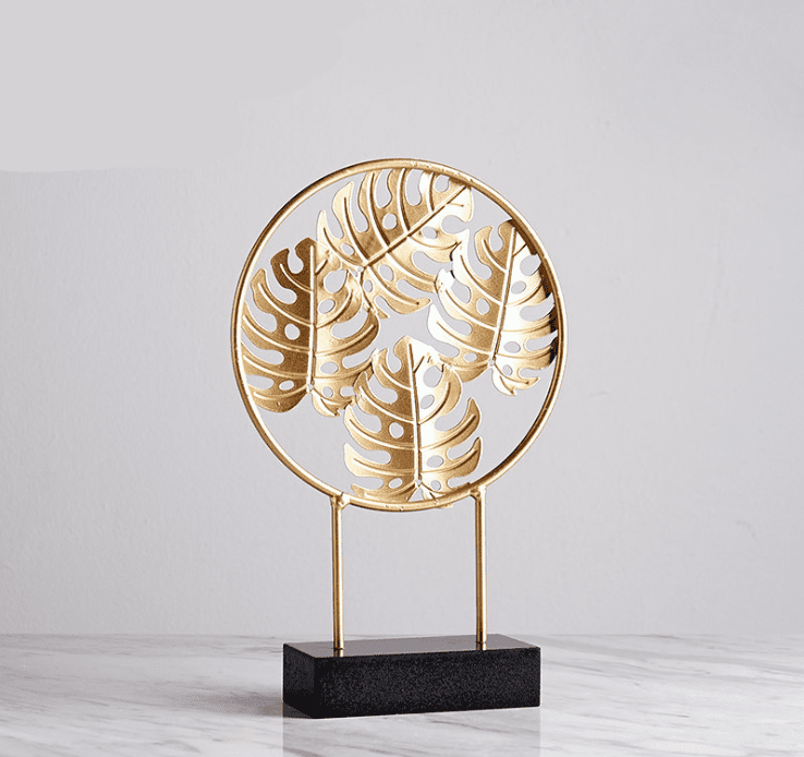 Gold Oriental Leaf Ornament | Decor Gifts and More