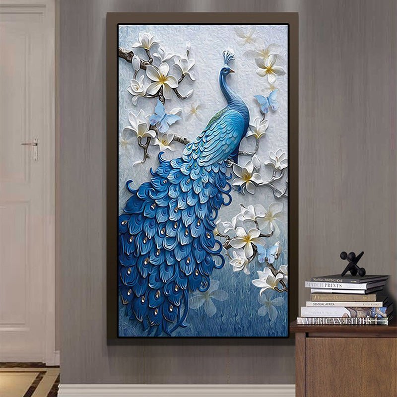 New 5d diamond painting full of peacock blue porch diamond painting | Decor Gifts and More