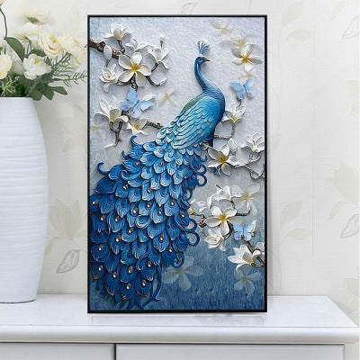 New 5d diamond painting full of peacock blue porch diamond painting | Decor Gifts and More