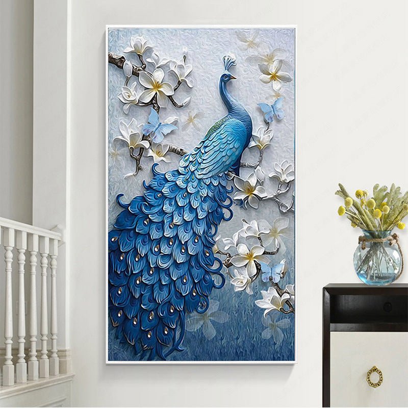 New 5d diamond painting full of peacock blue porch diamond painting | Decor Gifts and More