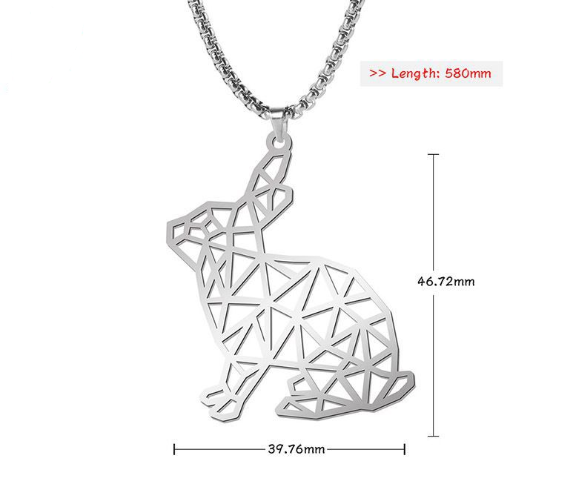 Hollow Stainless Steel Cute Animal Pendant Rabbit Necklace | Decor Gifts and More