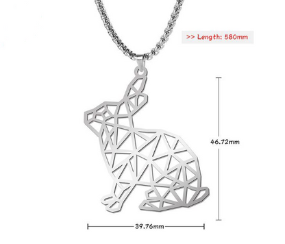 Hollow Stainless Steel Cute Animal Pendant Rabbit Necklace | Decor Gifts and More