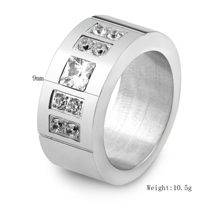 Exaggerated Personality Zircon Stainless Steel Ring Fashion Women's Sweet Titanium Steel Ring | Decor Gifts and More