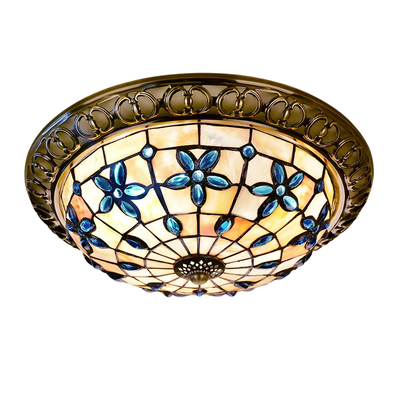 Round Lilac  Art Shell  Lamp for Bedroom Living Room Corridor lamp Mediterranean Ceiling Lamps Lampada | Decor Gifts and More