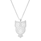 Women's Stainless Steel Set Zircon Owl Pendant Necklace | Decor Gifts and More