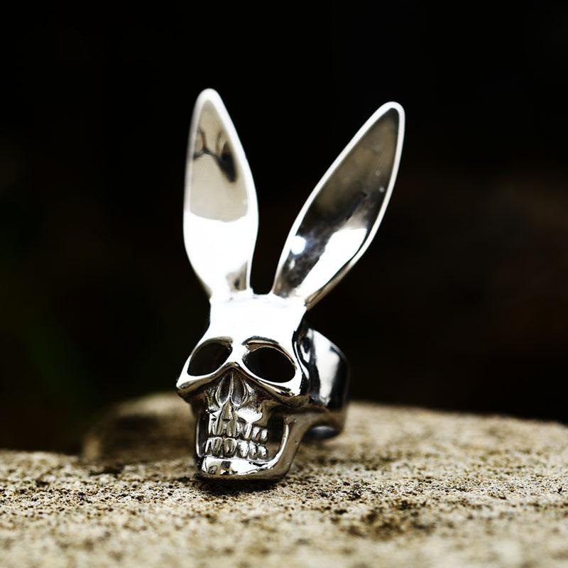 New Stainless Steel Skull Rabbit Ear Ring | Decor Gifts and More