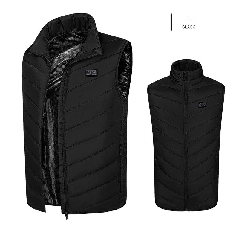 Fashionable Men's Stand Collar Heated Cotton Vest 11zones | Decor Gifts and More