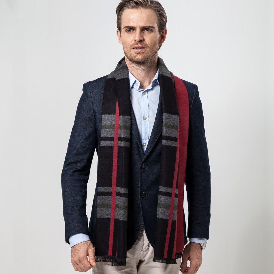 Men's Scarf Plaid Scarf Men's Cashmere | Decor Gifts and More