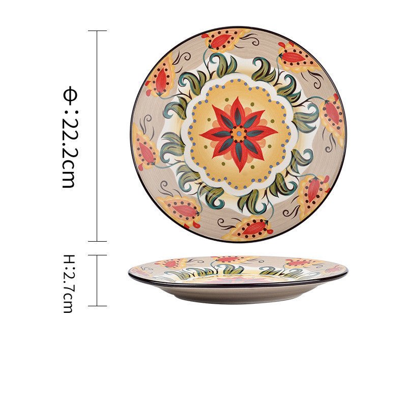 Underglaze Ceramic Tableware Bohemian Household Dishes | Decor Gifts and More