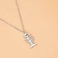 Stainless Steel Fishbone Pendant Necklace | Decor Gifts and More