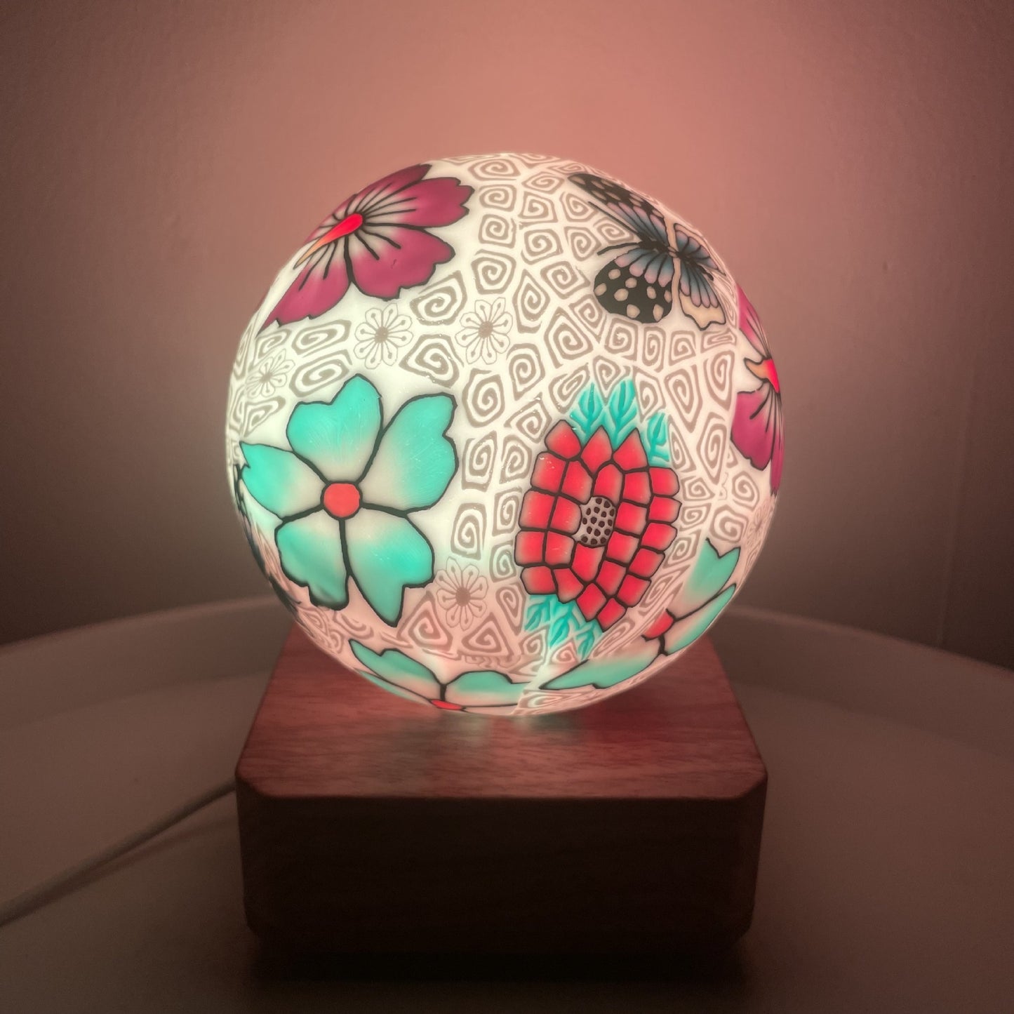 Glass Ball Lamp USB Plug In LED Colorful Dimming Soft Ceramic Glass Decorative Lamp | Decor Gifts and More