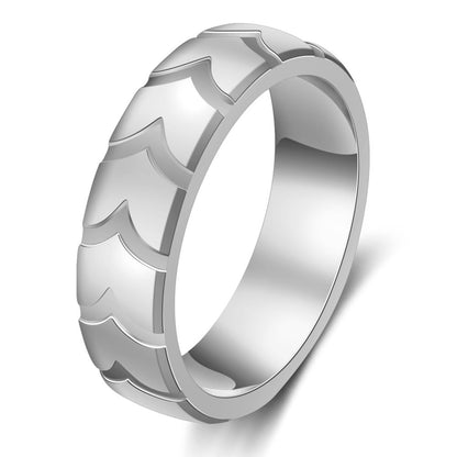 Regular Tire Pattern Stainless Steel Ring | Decor Gifts and More