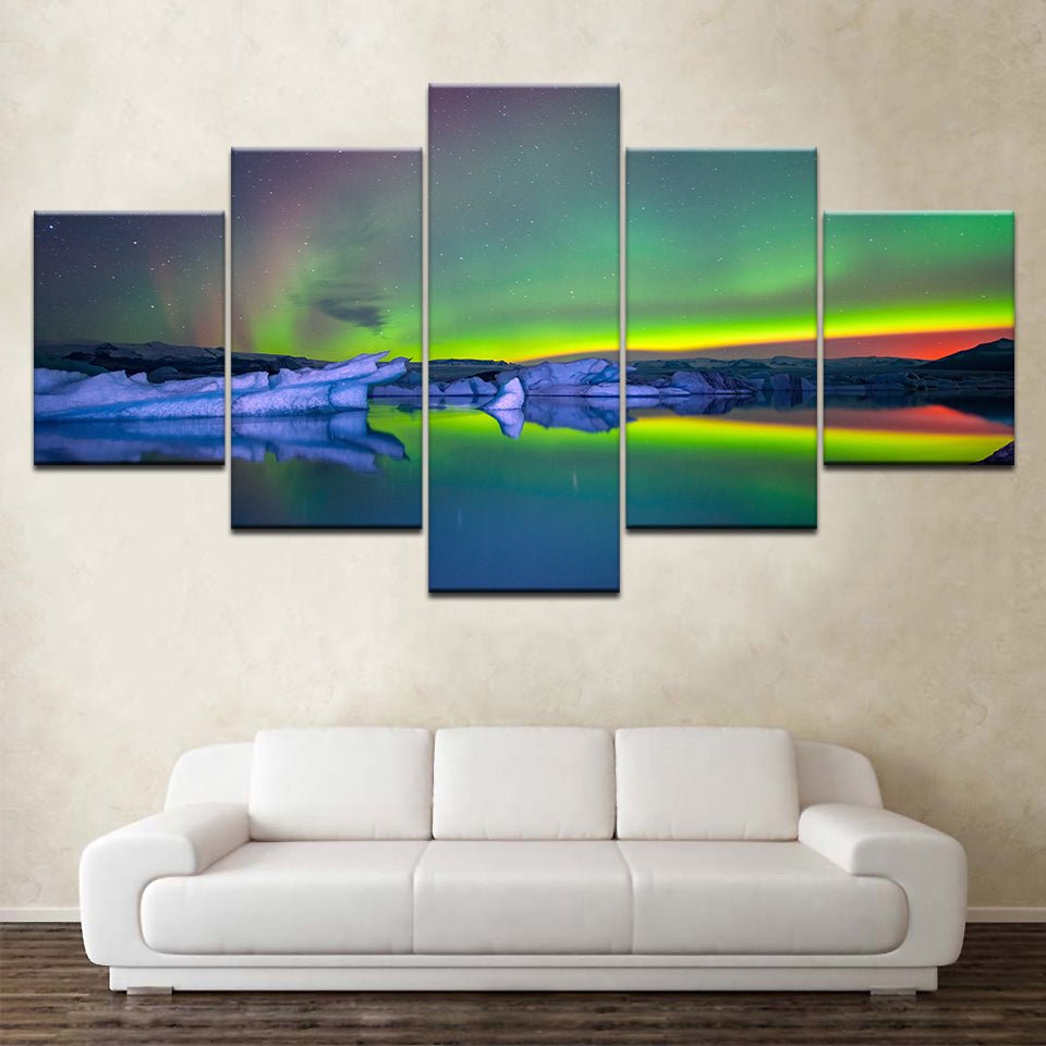 Modern Abstract Snowpeak Scandinavian Mountain View Art Painting Landscape Mural - Home Decor Gifts and More