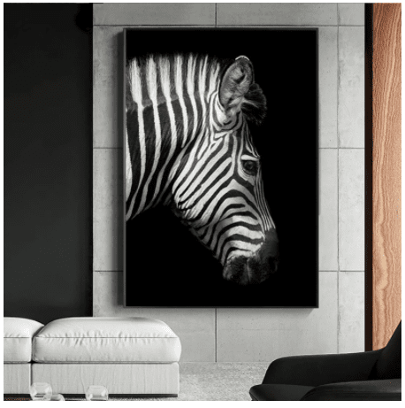 Black And White Animal Zebra Wall Art Canvas Painting Wall Poster Living Room Decor | Decor Gifts and More