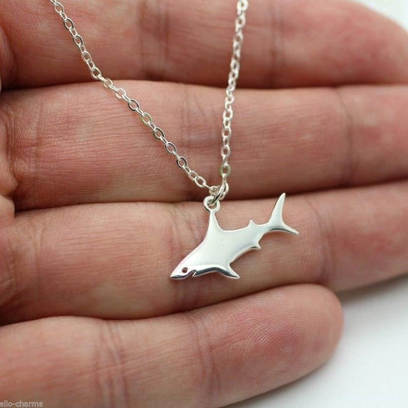 Silver Color Shark Fish Stainless Steel Necklace | Decor Gifts and More