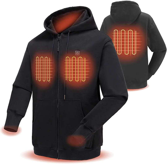 WAROVE Heated Hoodie with Battery Pack for Unisex Full-Zip Fleece Hooded Sweatshirt - Home Decor Gifts and More