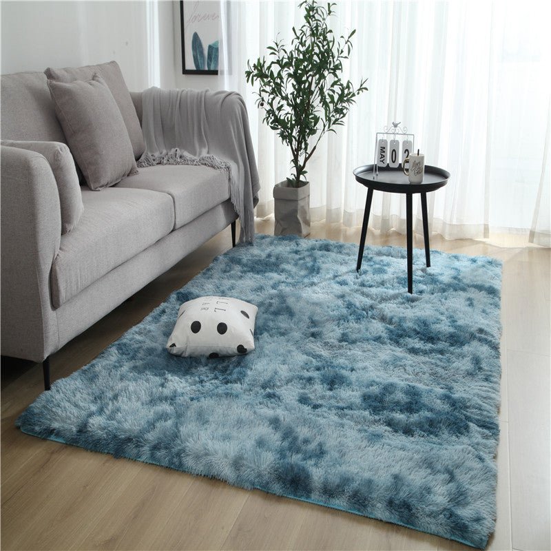 Long hair tie-dyed gradient Living Room Area Rug living room bedroom