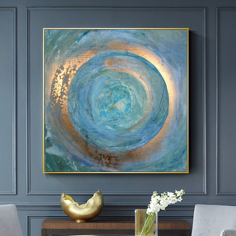 Abstract Blue Gold Canvas Mural Poster | Decor Gifts and More