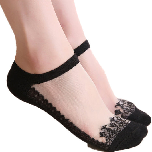 Invisible Breathable Lace Boat Socks Short Tube Ladies Socks