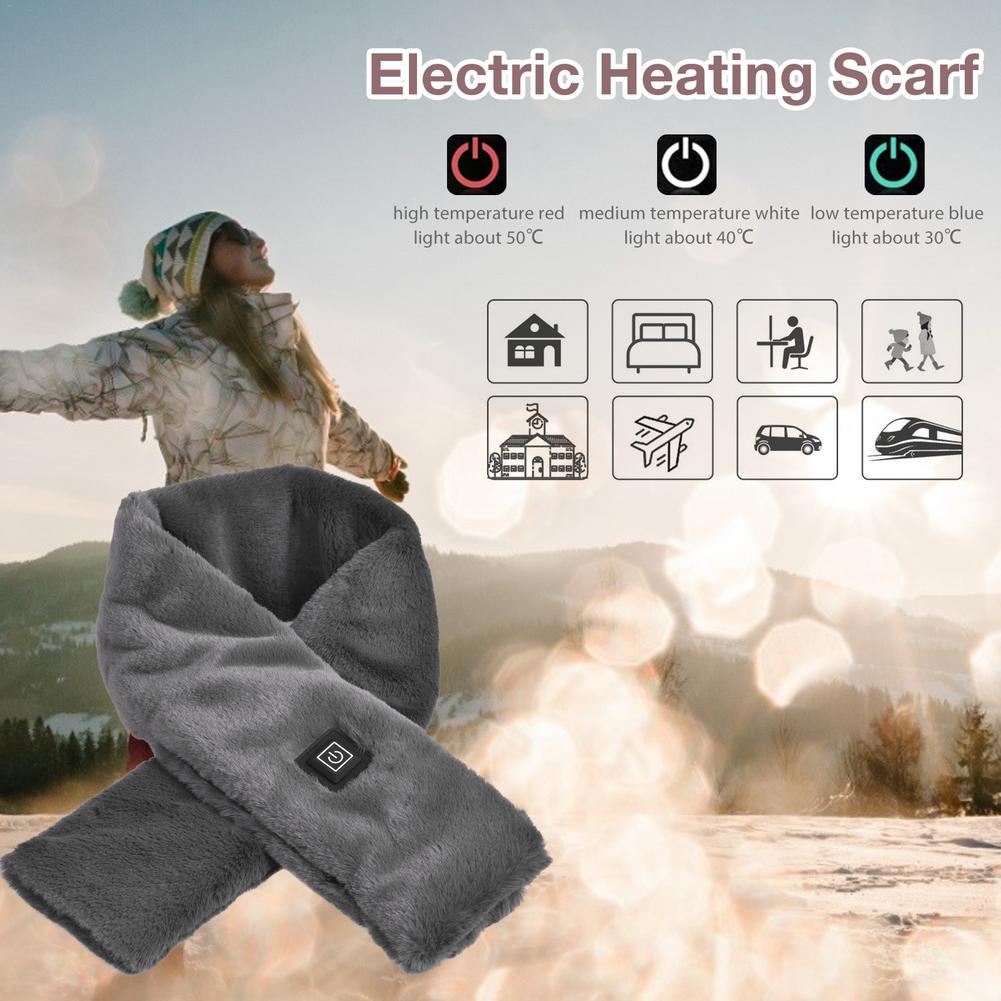 Winter Electric Heated Scarf 5V 3 Level Adjustable Temperature Scarf USB Charging Heat Control Neck Warmer For Cycling Camping | Decor Gifts and More