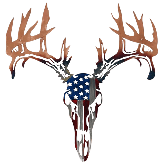 Silhouettes Patriotic Metal Deer Head Metal Wall - Home Decor Gifts and More