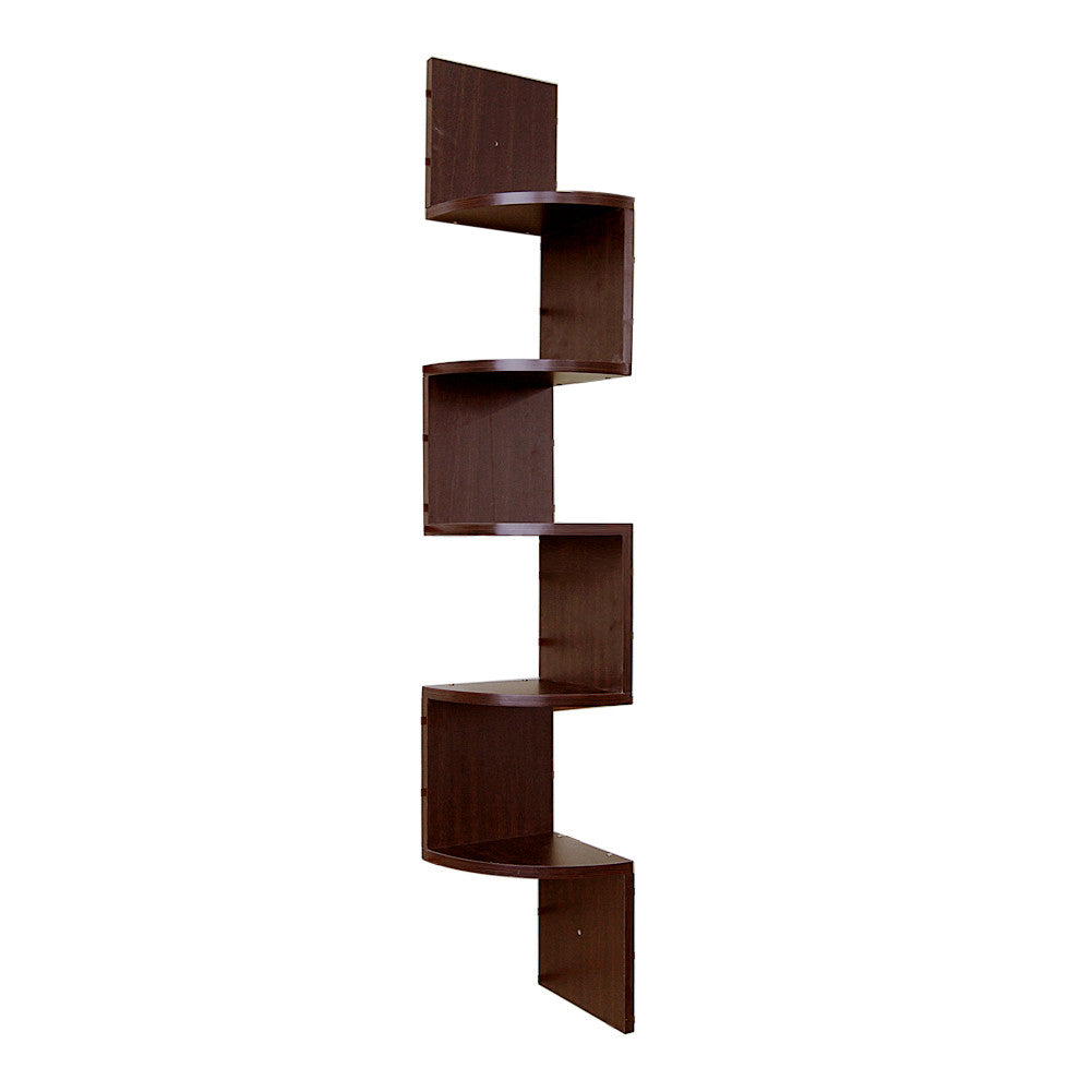 Wall Mount Corner Shelf 5 Tier Zig Zag Large Floating Shelves CF | Decor Gifts and More