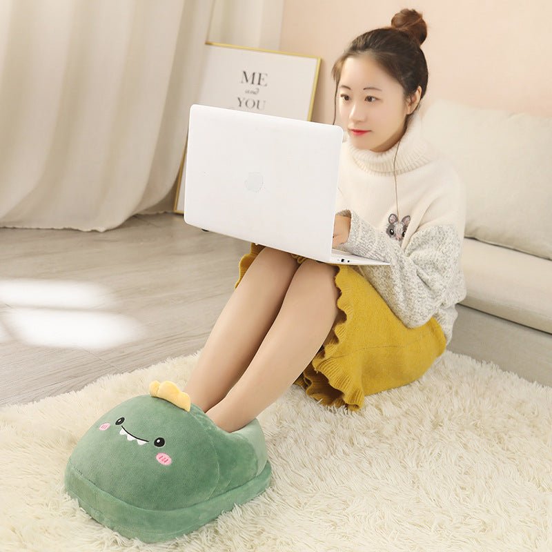 Timing Adjustment Cartoon Dinosaur Electric Heating Foot Warmer Shoes | Decor Gifts and More