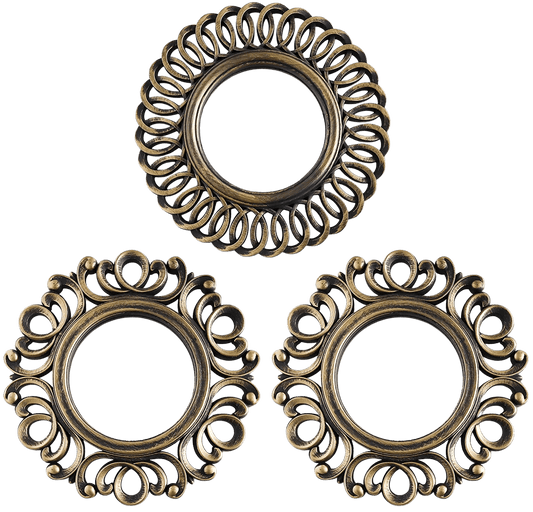 Mirror SetsSet of 3 Round Sunburst Gold Porthole Illusion Accent Mirrors - Home Decor Gifts and More