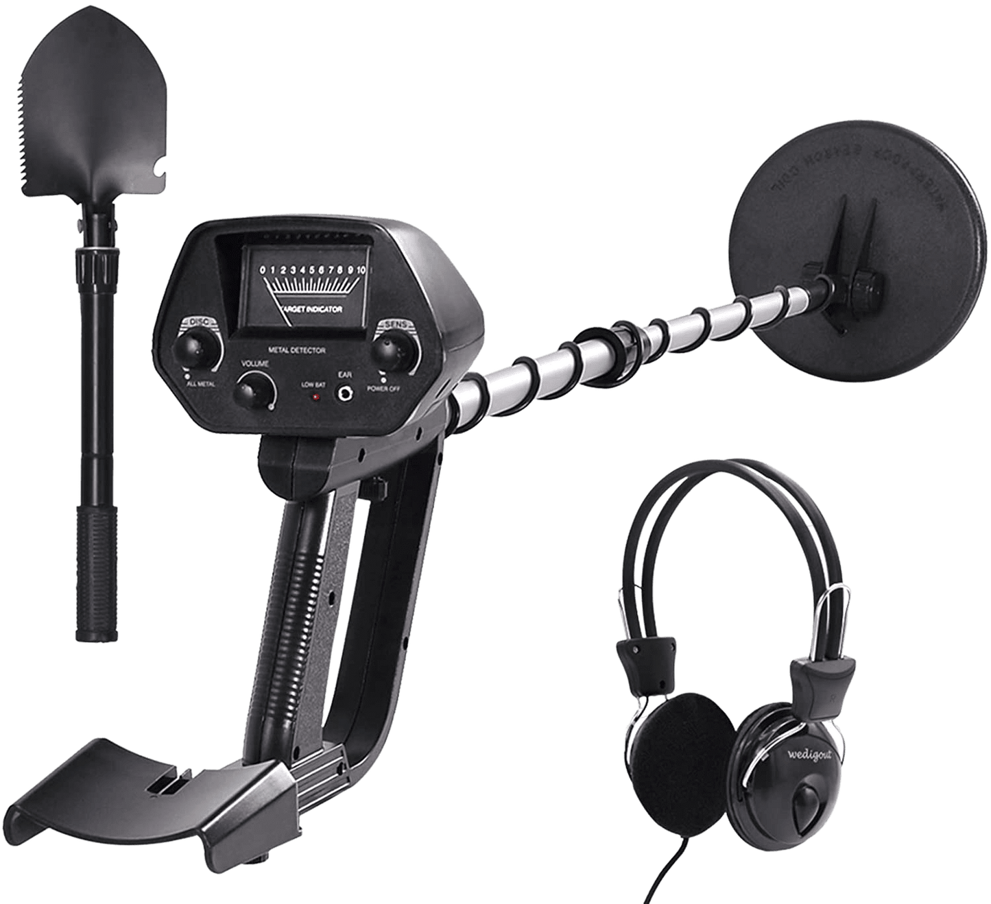 Wedigout Metal Detector MD-4030 Pro Edition Hobby Explorer Waterproof Search Coil with Shovel - Home Decor Gifts and More