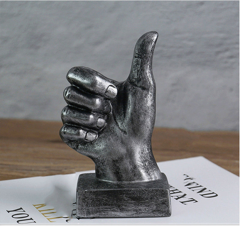 bronze thumbs up paperweight