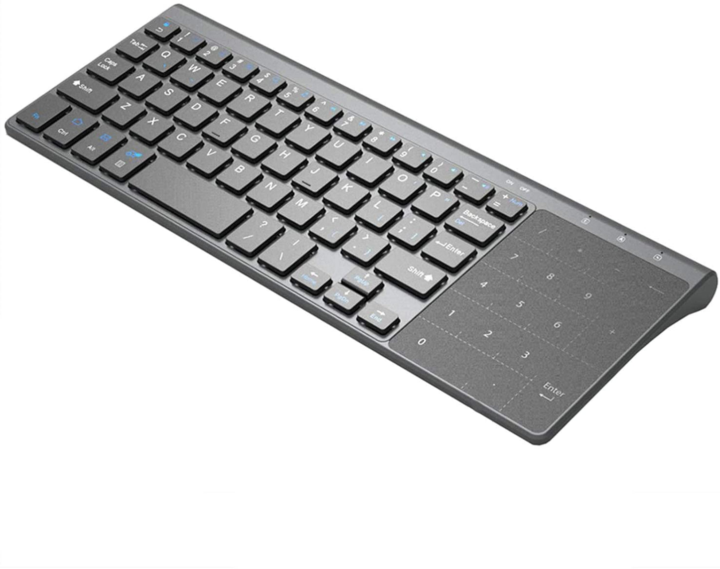 Zienstar-2.4Ghz Mini Wireless Keyboard with Touchpad Numeric Keypad Portable for Smart TV,Android TV Box,HTPC, IPTV, XBOX360, PS3, PC, etc (GrayBlack) - Home Decor Gifts and More