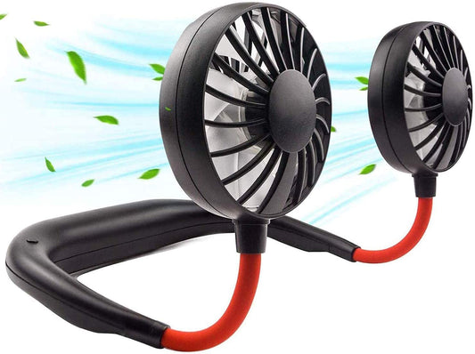 RJVW Portable Neck Fan, Hand Free Personal Hanging Neck Sports Fan USB Rechargeable (3 Speed Adjustable) Wearable Cooling Head Fan,360 Degree Free Rotation for Traveling, Sports, Office, Read - Home Decor Gifts and More